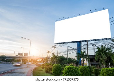 Billboard Blank For Outdoor Advertising Poster Or Blank Billboard For Advertisement At Sunset