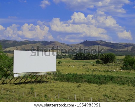 billboard installed in rural area. mockup panel 商業照片 © 
