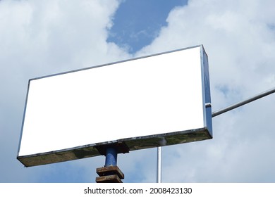 Billboard With Led Lights Inside, Box-shaped, White, Neon Box, Mock Up  Design