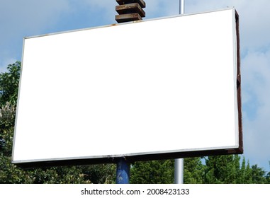 Billboard With Led Lights Inside, Box-shaped, White, Neon Box, Mock Up  Design