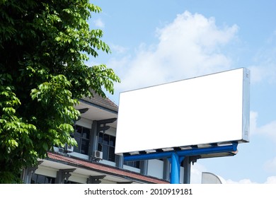 Billboard With Led Lights Inside, Box-shaped, White, Neon Box, Mock Up  Design