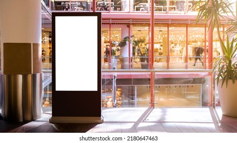 Billboard mock up ready for your design advertisement preview. Layout mock-up blank panel on the shopping center to put your advertisement