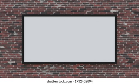 Billboard Mockup On A Brick Wall Head On