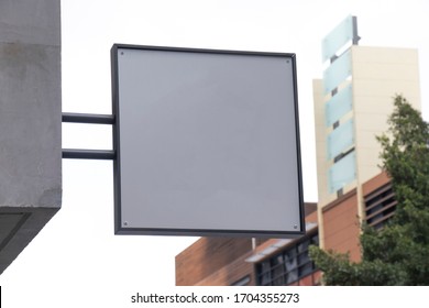 Billboard Mockup Outdoors, Outdoor Advertising Poster On The Street For Advertisement Street City. With Clipping Path On Screen. Spaces For Your Text. Empty White Billboard Located Sydney CBD.