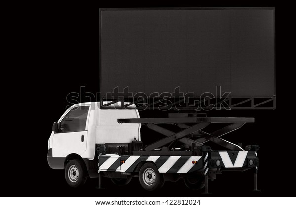 Billboard on car LED panel for sign Advertising
isolated on background
black