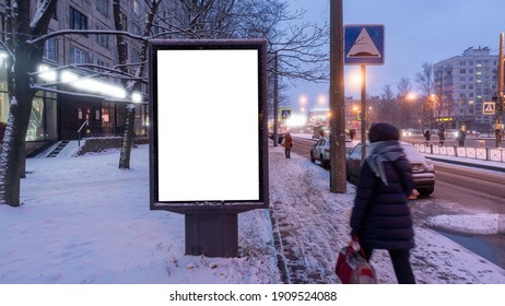 Billboard Screen Mock-up Vertical. Outdoor Mockup Promotion Poster