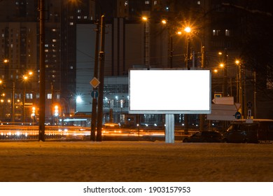 Billboard Screen At Night MOCKUP