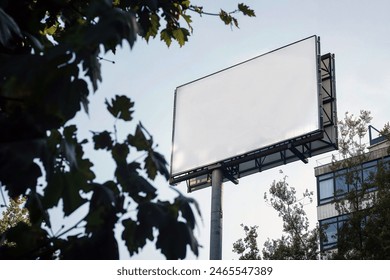 Billboard sign mockup in the urban environment, blank space to display your advertising or branding campaign.