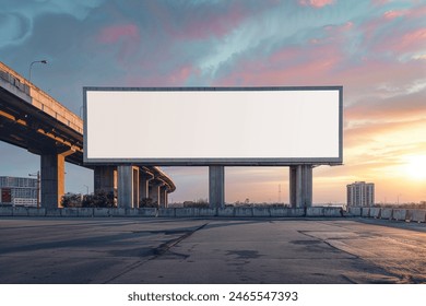 Billboard sign mockup in the urban environment, blank space to display your advertising or branding campaign.