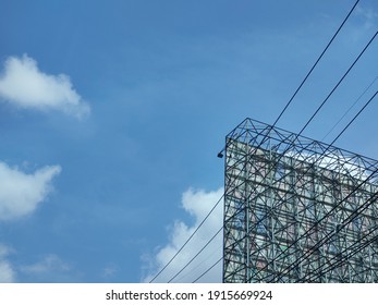 Billboard Steel Frame With Blue Sky