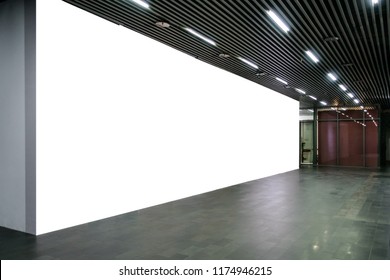 Billboard Underground Wall Mural Blank Isolated White Clipping P