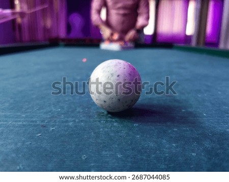 Billiard ball on billiard table. Pool table shoot

