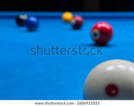 Billiard balls and game table