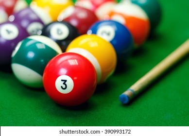 Billiard Balls Green Pool Table Game Stock Photo (Edit Now) 370576679