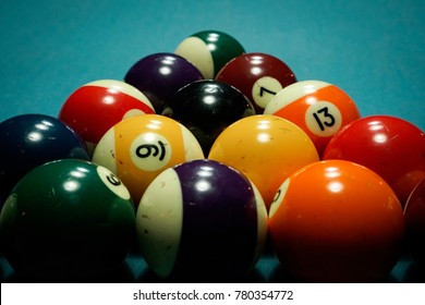 Billiard Balls, Vintage Style Pool Game Picture