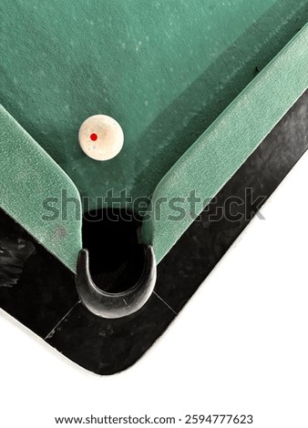 billiard table corner, Billiard pocket. Wooden billiard table, isolated on white