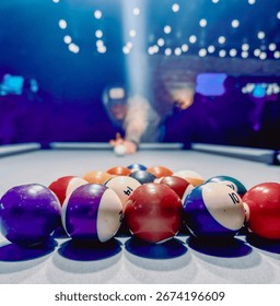 Billiards pool table breaking shot