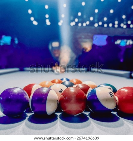 Billiards pool table breaking shot