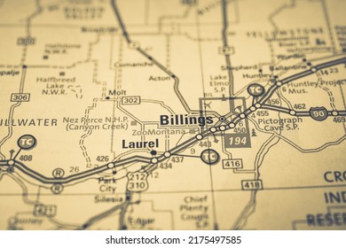 Billings Town On Usa Map Stock Photo 2175497585 | Shutterstock