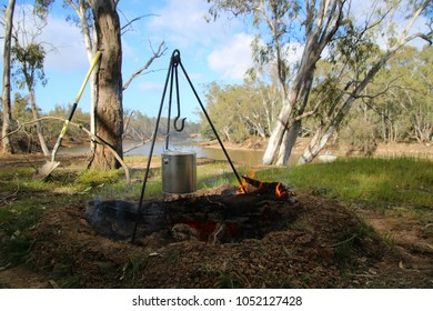 Billy Tea On The Murray River In Victoria 