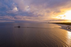 The Biloxi, Mississippi Waterfront At Sunset