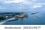 Biloxi, Mississippi waterfront at twilight