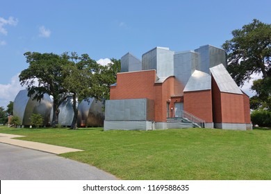 BILOXI, MS -24 AUG 2018- View of the landmark Ohr-O'Keefe Museum Of Art, dedicated to the Mad Potter of Biloxi, in Biloxi, Mississippi.