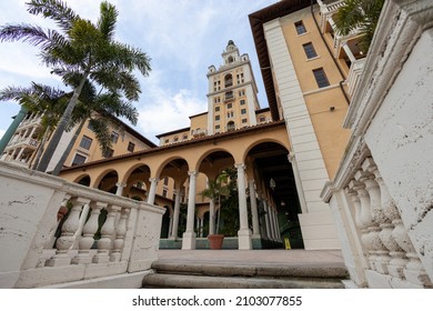The Biltmore Hotel rear terrace and exterior in Coral Gables, Florida taken in January 2022 - Shutterstock ID 2103077855