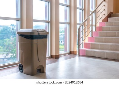 Bin, Garbage Wheel Bin Inside The Apartment, Bin In The Residential