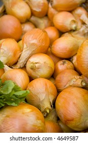 Bin Of Walla Walla Onions At A Farmer's Market