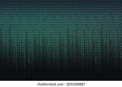 Binary Code Abstract Technology. Wallpaper Of Binay Data Falling