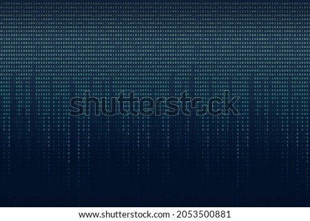 Binary code abstract technology. Wallpaper of binay data falling