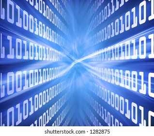 Binary code cast blue energy.