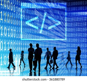 Binary Code Digital Internet Business Technology Concept