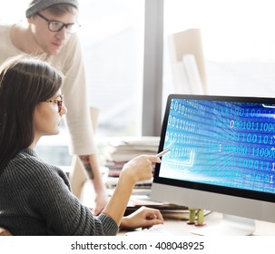 Binary Code Digits Technology Software Concept