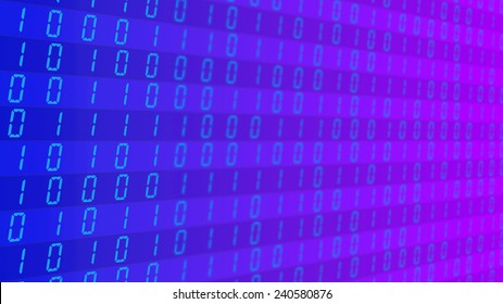 Binary code on blue and purple background
