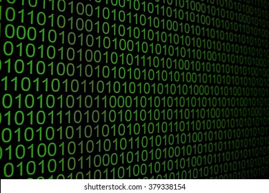 Binary code on computer