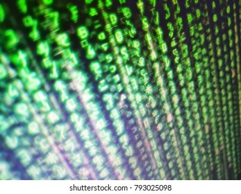 binary code options line on computer monitor screen background
