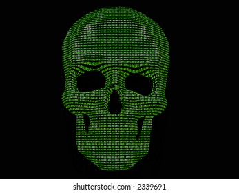 binary code & skull of the skeleton