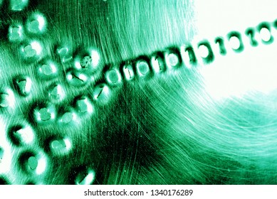 Binary code: stylistic images depicting digital language emerging from a numerical cloud with intentional focus issues