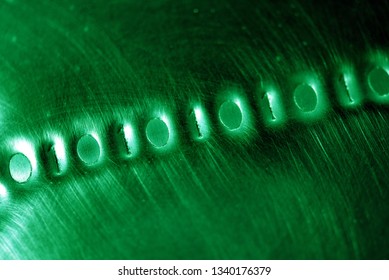 Binary code: stylistic images depicting digital language emerging from a numerical cloud with intentional focus issues