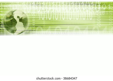 Binary codes and globe over white background