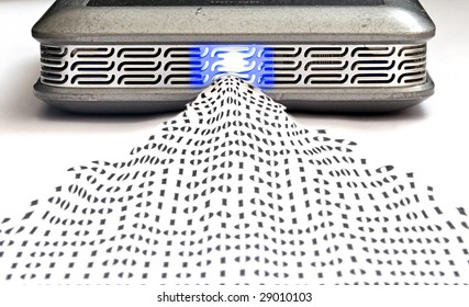 Binary data is being saved in external hard-drive