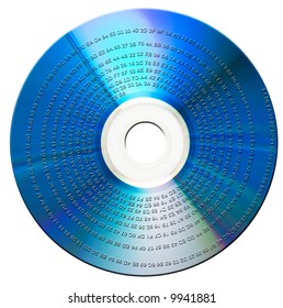 Binary data on blue-ray disk. Isolated