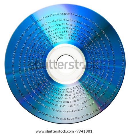Binary data on blue-ray disk. Isolated