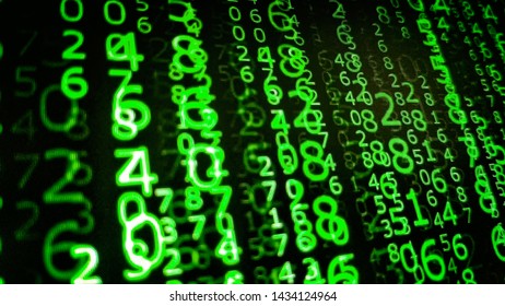 binary numbers on computer screen matrix background