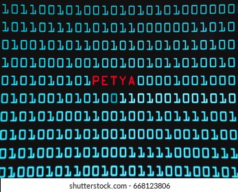 Binary Screen Background, Petya Virus