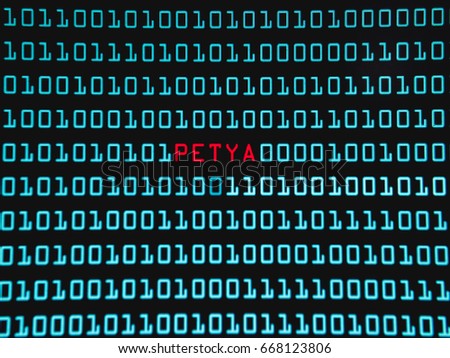 Binary Screen Background, Petya Virus