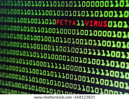 Binary Screen Background, Petya Virus