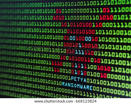 Binary Screen Background, Petya Virus